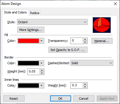 Atom Design dialog