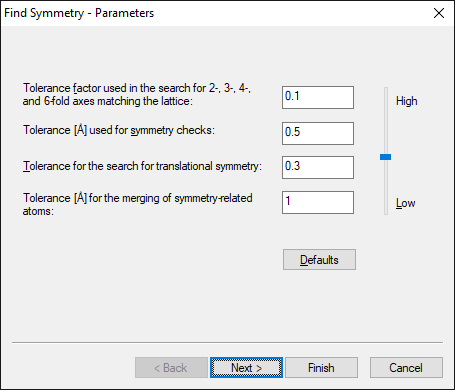 Find Symmetry - Parameters